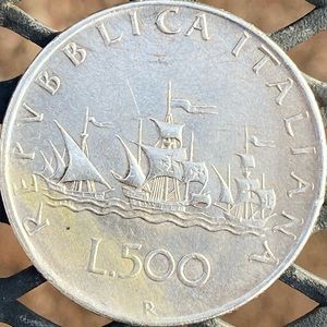 1960 500 Italian Lire - World Silver Coin